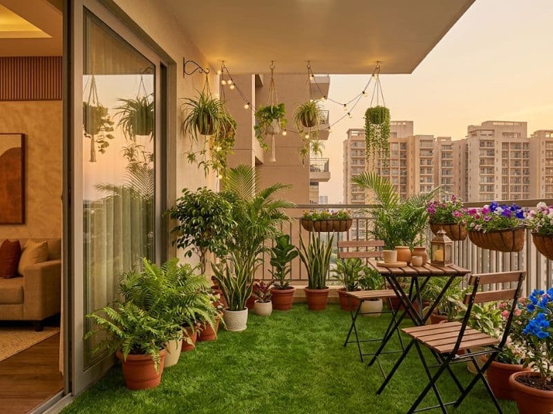 A balcony that feels like a garden.