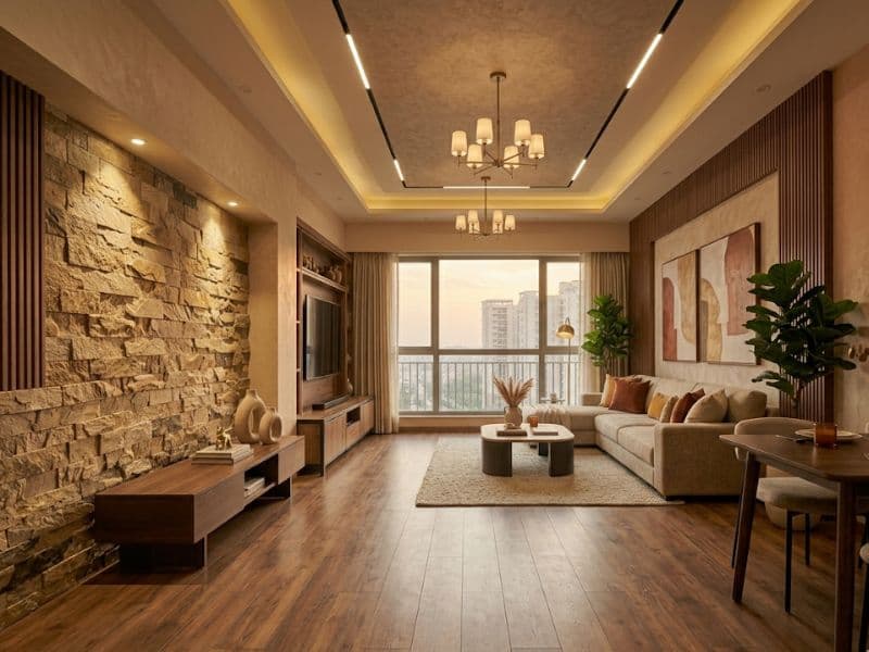 Complete interior surface design in a Noida apartment by Inner Space Creation